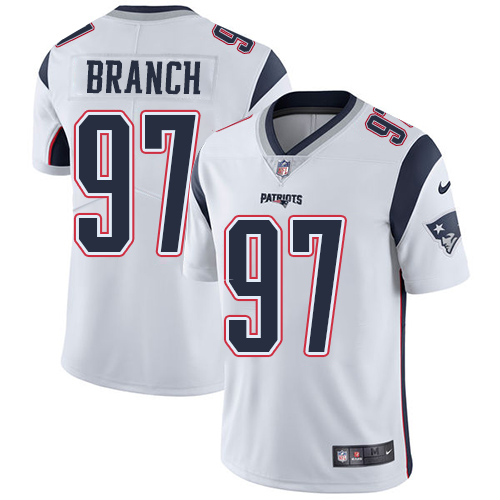 Nike Patriots #97 Alan Branch White Men's Stitched NFL Vapor Untouchable Limited Jersey